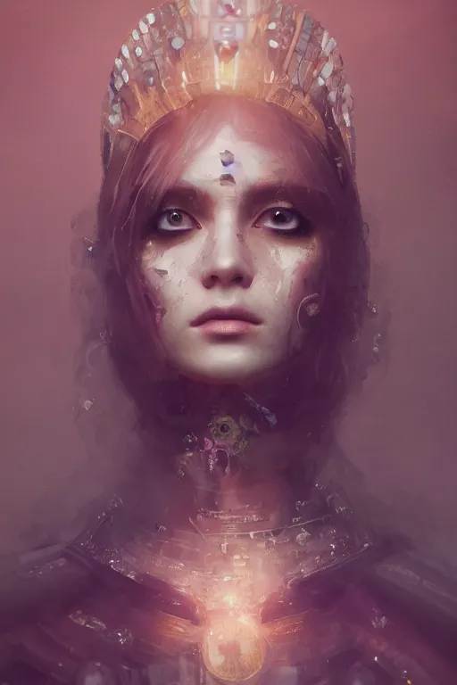 Image similar to a fancy portrait of a Beatle queen by Greg Rutkowski, Sung Choi, Mitchell Mohrhauser, Maciej Kuciara, Johnson Ting, Maxim Verehin, Peter Konig, final fantasy , mythical, 8k photorealistic, cinematic lighting, HD, high details, atmospheric,