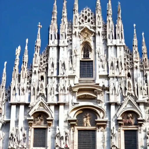 Image similar to the holy mother statue on top of the milan cathedral