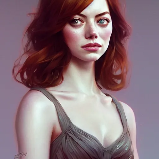 Prompt: beautiful natural mixture of Emma Stone and Emma Roberts, intricate, elegant, highly detailed, digital painting, artstation, concept art, smooth, sharp focus, illustration, art by artgerm and greg rutkowski and alphonse mucha and loish and WLOP