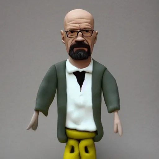 Prompt: Walter White made of clay