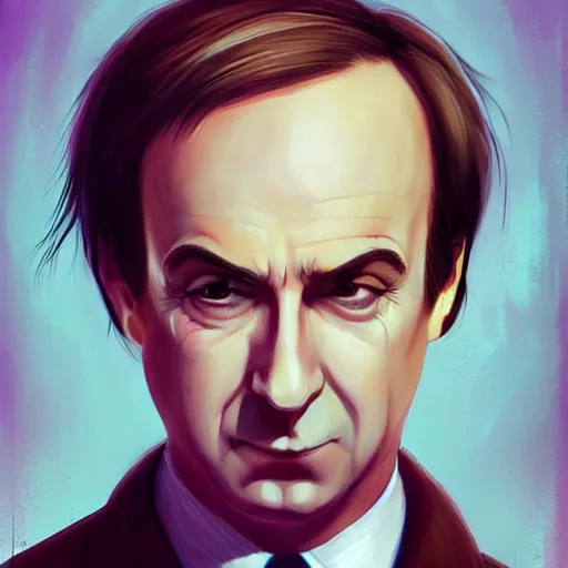 Image similar to saul goodman in the style of anna dittman and ross tran and charles dulac