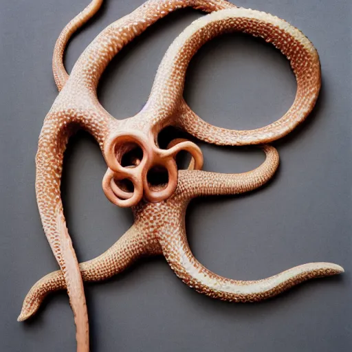 Image similar to cardboard cutout of tentacles, cut out of corrugated cardboard, realistic, cardboard cutout, flat, hyperrealistic photography