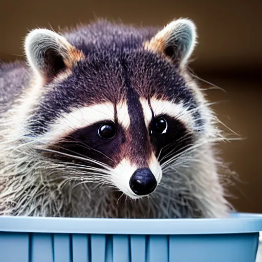 Image similar to Racoon doing his laundry, photorealistic , 4K