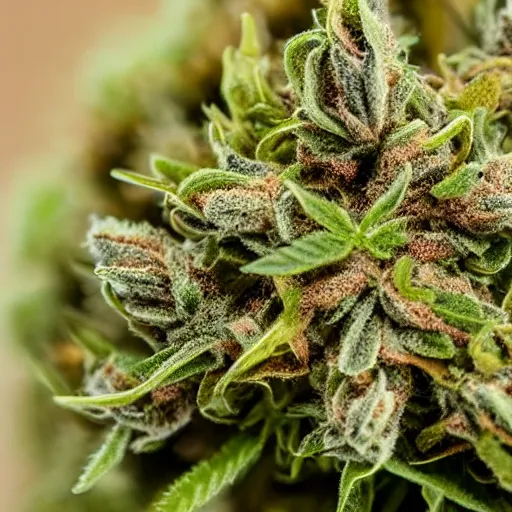 Image similar to marijuana flower with buds covered in stunning trichomes, extreme close - up highly - detailed macro photography, focus - stacking, dslr, dank