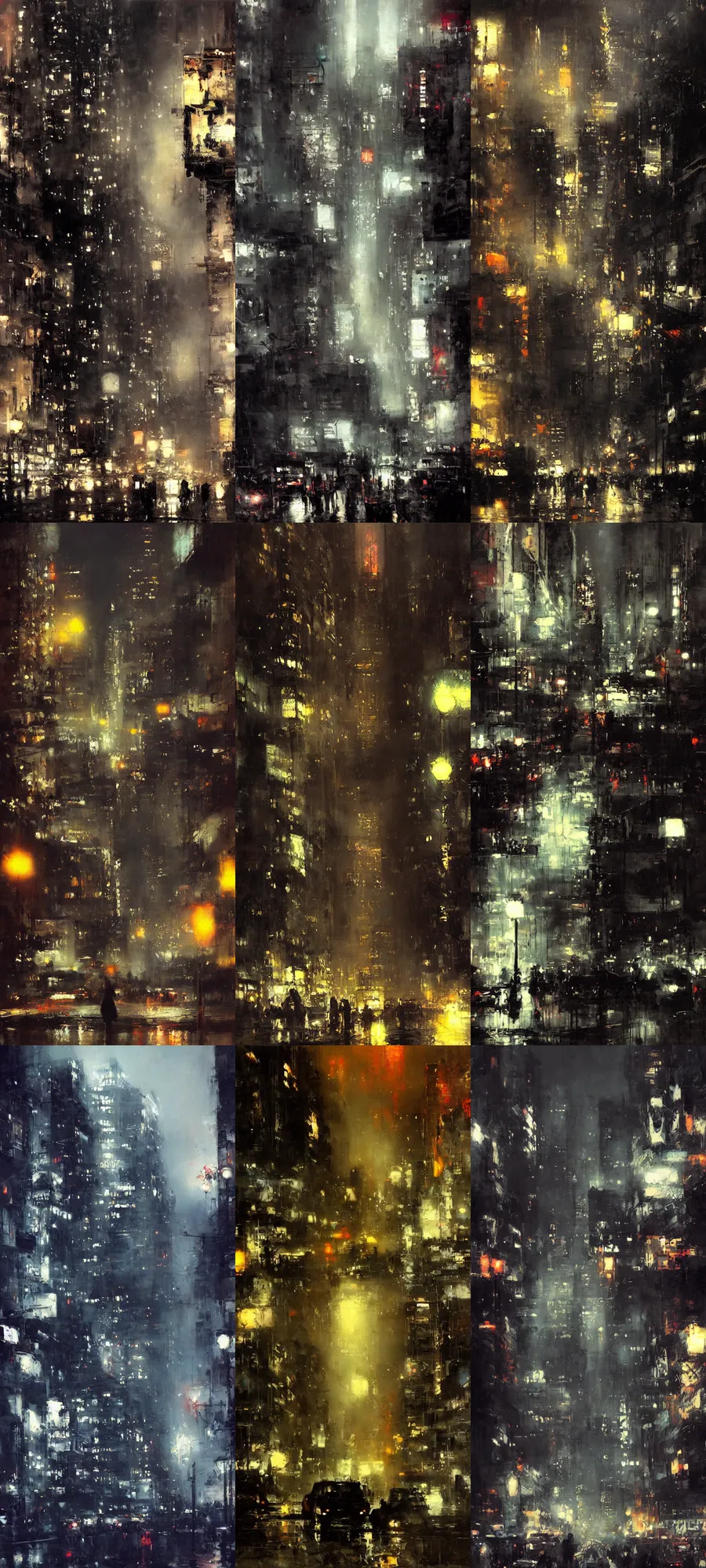 Prompt: A night city painting by Jeremy Mann