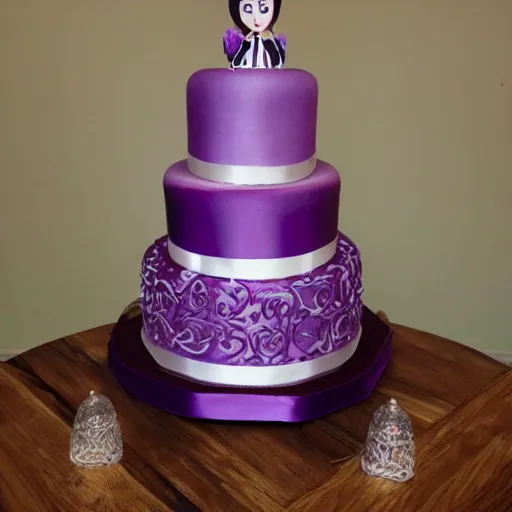 Image similar to purple wedding cake inspired by tangled