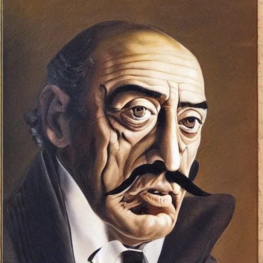 Image similar to antonio margheriti, portrait by salvador dali, highly detailed, in the style of dishonored