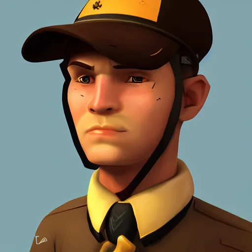 Prompt: portrait of Scout from Team Fortress 2, unreal engine 5, trending on art station, by Valve