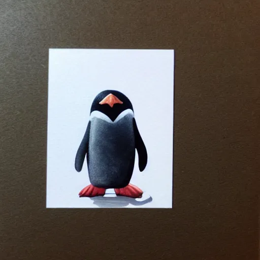 Image similar to penguin kawaii taking a coffee in the middle on the artic, trending in art station polaroid