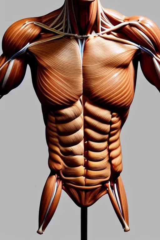 Prompt: anatomically accurate model of the full human muscular system, full body, intricate parts, fine details, hyper - realistic