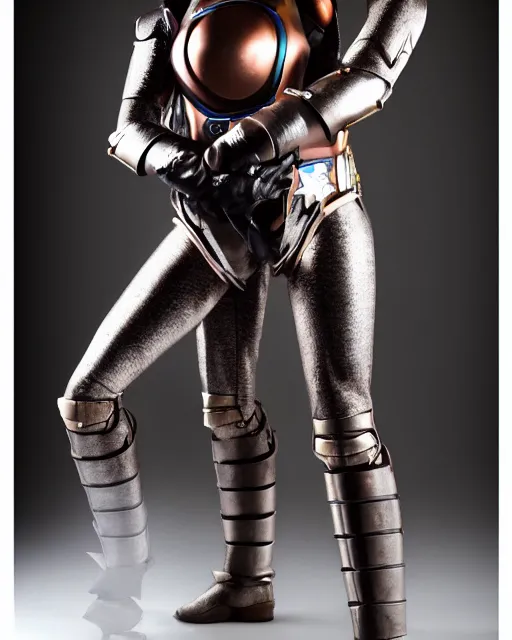 Prompt: realistic photo portrait of a metal hero sentai woman with human head, studio lighting, 1 5 0 mm