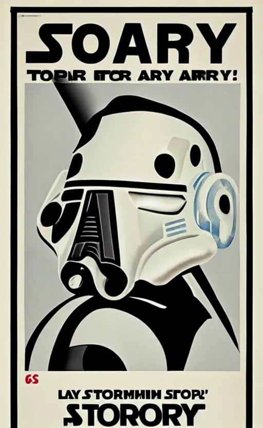 Prompt: a propaganda poster made by the Galactic Empire to recruit stormtroopers to join the army, 60’s style,