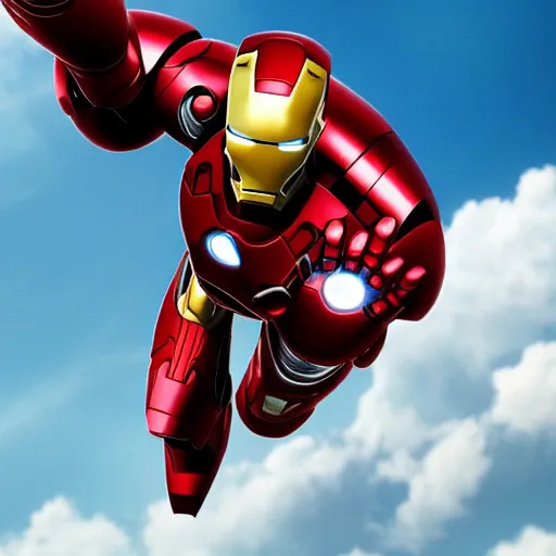 Image similar to Iron Man meet Superman in the sky 4K detail