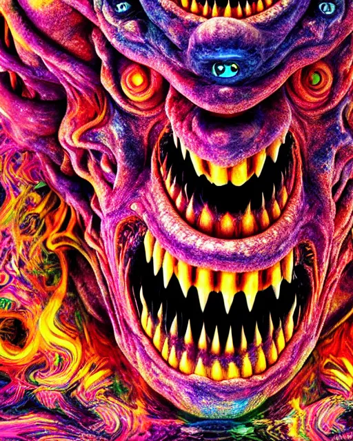 Image similar to film still of a monster, psychedelic 4 k ultra detailed