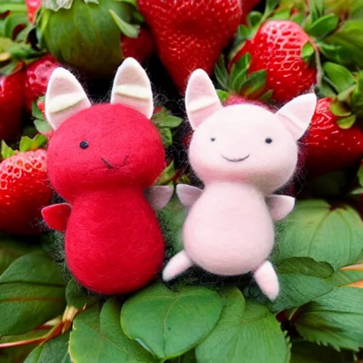 Image similar to adorable strawberry critter felt doll