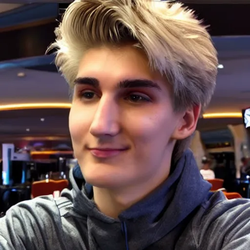 Image similar to really handsome gigachad xqc gambling : : realistic : : 1 dslr : : 1 - - quality 2