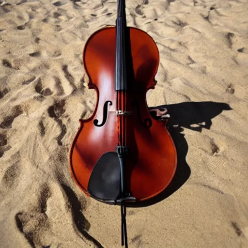 Prompt: a cello in a bikini