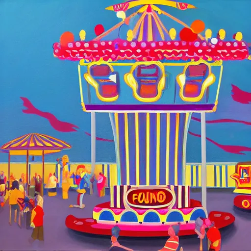 Image similar to painting of a funfair, by rik oostenbroek, james jean, amy sol