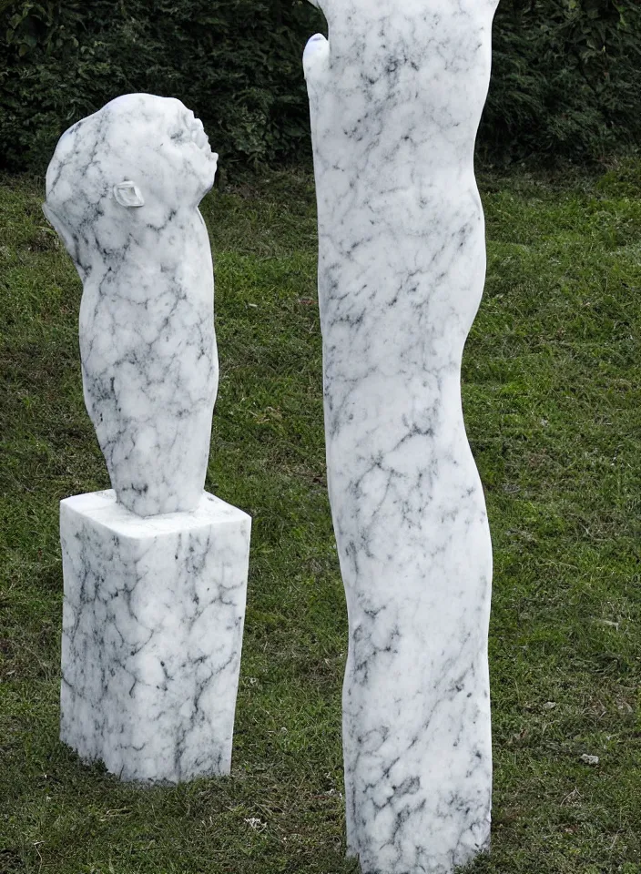 Prompt: intrincate carrara white marble mossy statue of Ancient Oblivium Object made by Kris Kuksi and HR Giger and Lois Greenfield