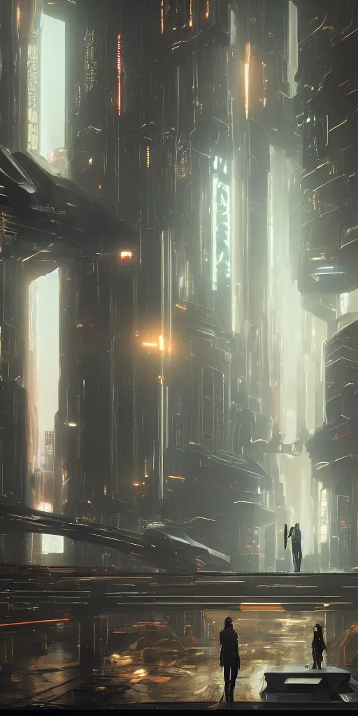 Prompt: virtual metaverse room, elegant, hiring bot welcoming 6 participants, futuristic avatars, holograms, by greg rutkowski, cyberpunk 2 0 4 8, blade runner 2 0 9 9, 4 k, ominous, golden ratio, awe inspiring