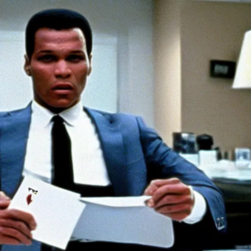 Image similar to Mohamed Ali showing his white card in American Psycho (1999)