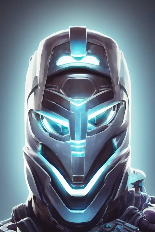 Image similar to epic mask helmet robot ninja portrait stylized as fornite style game design fanart by concept artist gervasio canda, behance hd by jesper ejsing, by rhads, makoto shinkai and lois van baarle, ilya kuvshinov, rossdraws global illumination radiating a glowing aura global illumination ray tracing hdr render in unreal engine 5