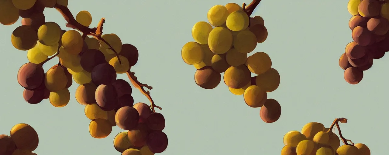 Prompt: white wine grapes and oak acorns icon stylized minimalist, white background, loftis, cory behance hd by jesper ejsing, by rhads, makoto shinkai and lois van baarle, ilya kuvshinov, rossdraws global illumination