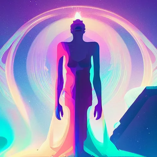 Image similar to a goddess by Petros Afshar and Beeple