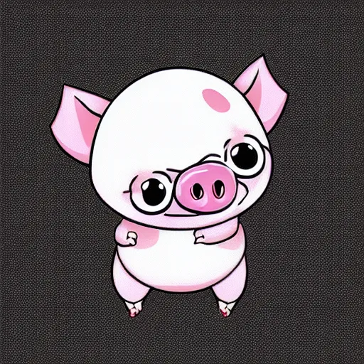 Prompt: cute adorable pig 2 d sprite, trending on artstation, deviantart, pixiv, video game asset