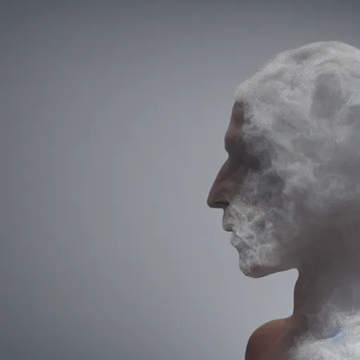 Prompt: A person made of smoke in blender, dancing, ambient lighting, depth of field,