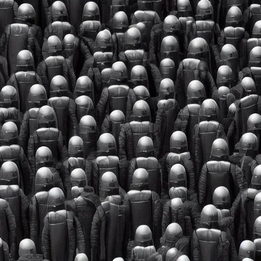Image similar to love, diverse many dark grey cybersuits, from behind, grey rituals, wide wide angle, vivid, elaborate, highly detailed, beautiful lighting