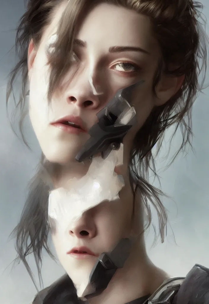 Prompt: portrait cyborg Kristen Stewart, digital art from artstation by by Ikeuchi and Ruan Jia and Mandy Jurgens and Artgerm and william-adolphe bouguereau and Greg Rutkowski and Wayne Barlowe, extremely beautiful and proportionate face, sharp focus, hyper detailled, trending on artstation