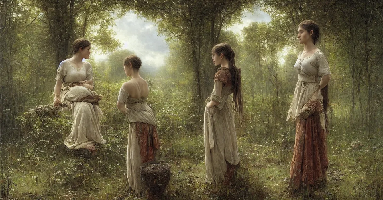 Image similar to the conscious observer watches our world from a silent and ethereal place behind the mirror, very deep stillness atmosphere, silence, dimension of still moment, spiritual feeling, digital art, by daniel ridgway knight