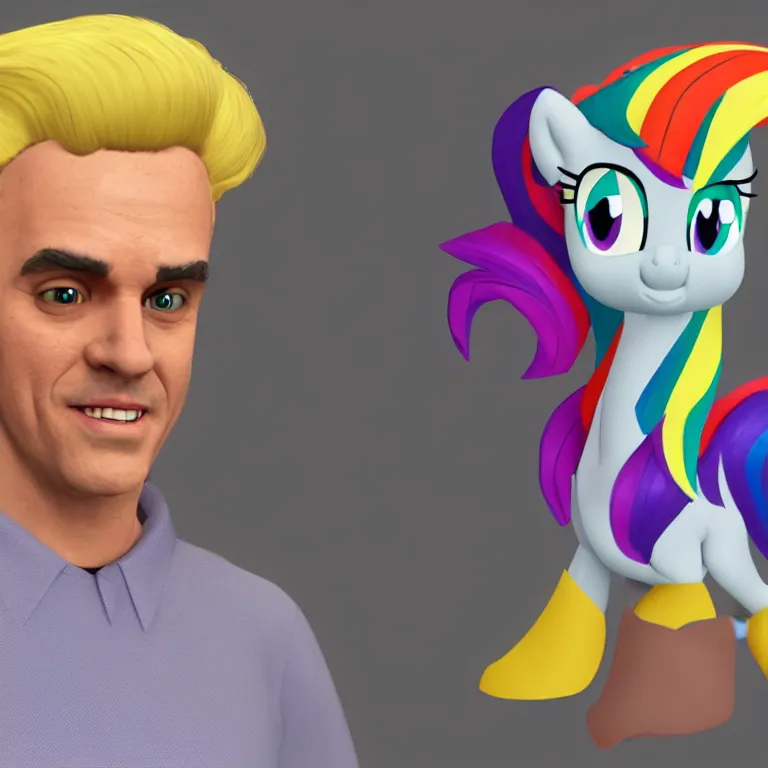 Image similar to jordan peterson as a my little pony character, adorable and friendly, 3d render, unreal engine