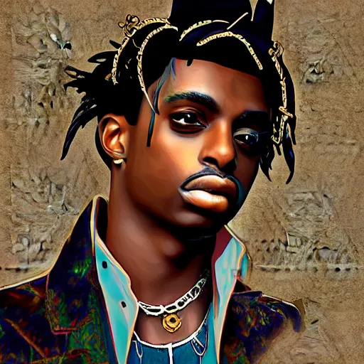 Image similar to playboi carti in steampunk style digital art 4 k the detailed super realistic