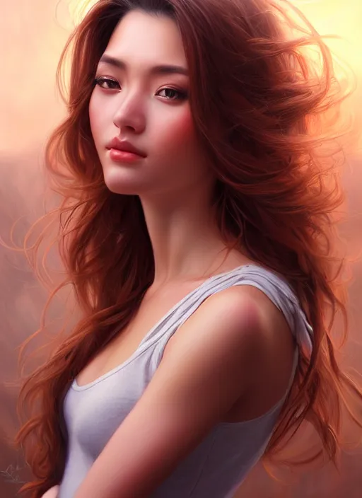 Image similar to photo of a gorgeous young woman in the style of stefan kostic, realistic, sharp focus, 8k high definition, insanely detailed, intricate, elegant, art by stanley lau and artgerm