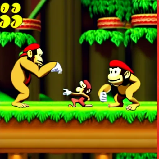 Image similar to Donkey Kong slips on a banana, Nintendo Power in-game screenshot