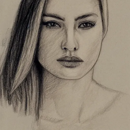 Prompt: a perfectly drawn sketch of a portrait of of woman, illustration, sketch