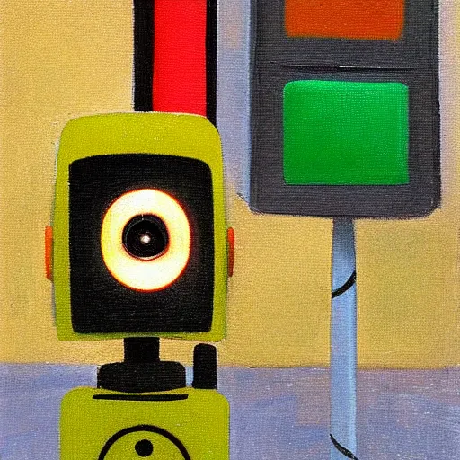 Image similar to cute traffic light robot by marius borgeaud