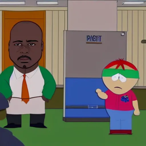 Image similar to shaq in a scene of south park