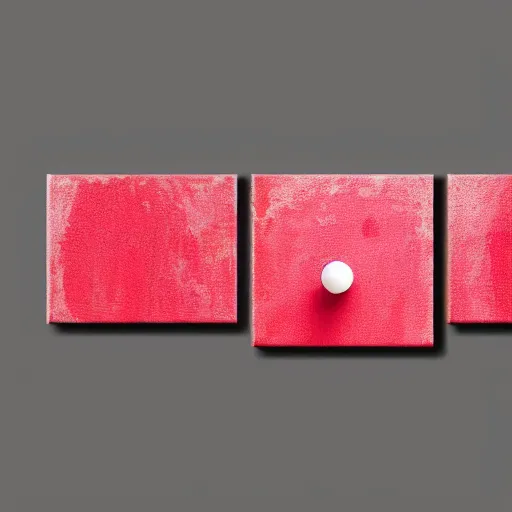 Prompt: red painted canvas, with pink painted dot, in minimalistic style.