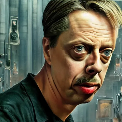 Prompt: hyperrealistic mixed media high resolution painting of a Steve Buscemi in Total Recall, stunning 3d render inspired art by István Sándorfi and Greg Rutkowski, perfect symmetry, dim volumetric lighting, 8k octane beautifully detailed render, post-processing, extremely hyper-detailed, intricate, epic composition, highly detailed attributes, highly detailed atmosphere, cinematic lighting, masterpiece, trending on artstation, very very detailed, masterpiece, stunning, flawless structure, lifelike texture, perfection,