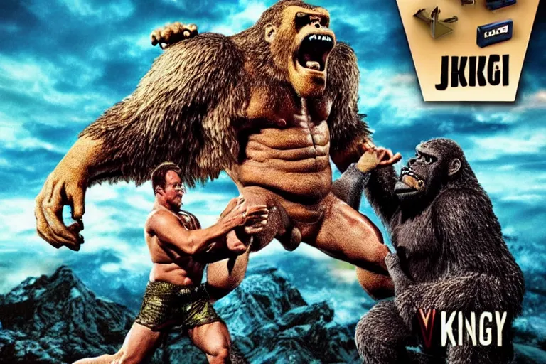 Image similar to kaiju chris jericho versus king kong