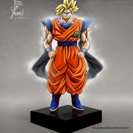 Image similar to amazing lifelike award winning marble bust of goku trending on art station artgerm Greg rutowski alpgonse mucha cinematic