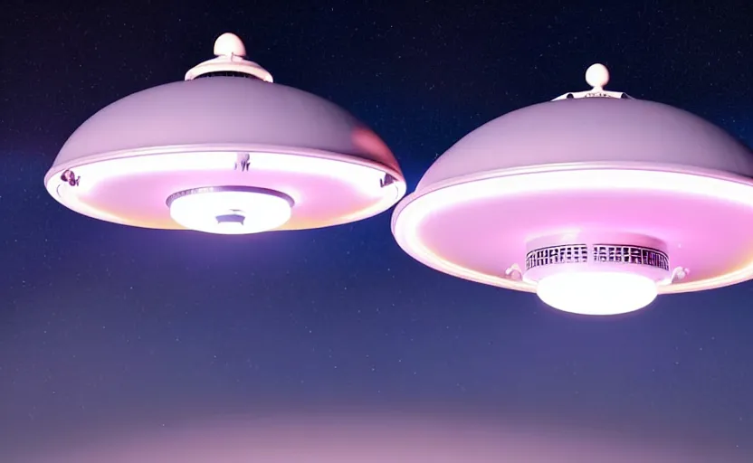 Image similar to a pastel color secret ufo hangar s - 4 bob lazar flying saucer, extremely intricate and detailed 8 k cinematic lighting, hyper realism