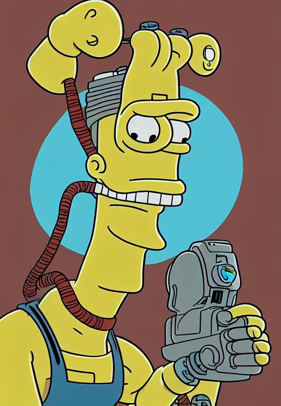 Image similar to portrait of a character from the show futurama, looking at camera, extremely detailed concept art, smooth, sharp focus, illustration, art by matt groening, futurama artstyle