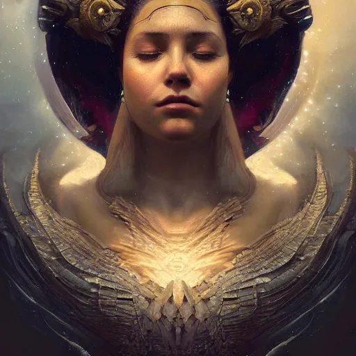 Image similar to photo realistic image of a goddess of stars, stunning 3 d render inspired art by istvan sandorfi and greg rutkowski, perfect facial symmetry, realistic, highly detailed attributes and atmosphere, dim volumetric cinematic lighting,