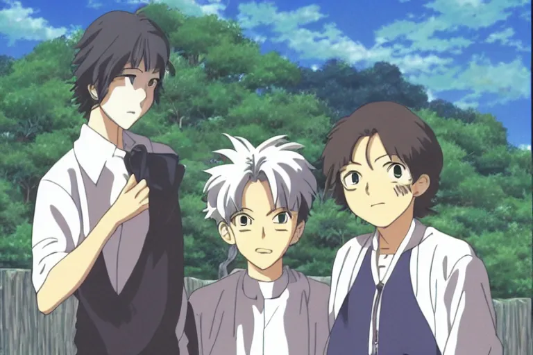 Image similar to Two anime handsome men, Ghibli