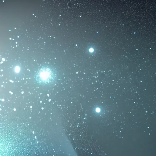 Image similar to glitter on space, raytracing, unreal engine tech demo, 5 5 mm