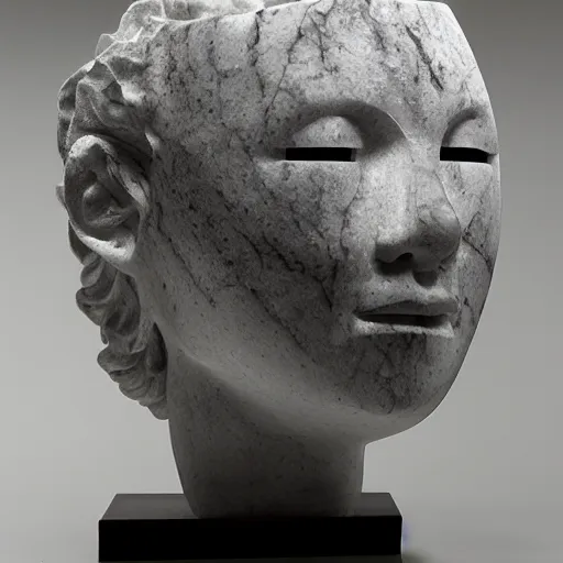 Prompt: natsu, marble sculpture